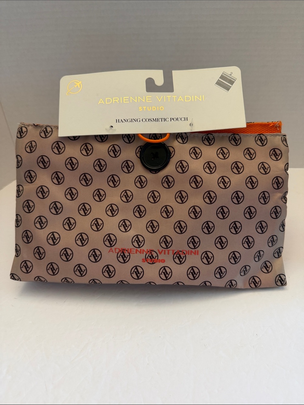 Adrienne Vittadini Studio Logo Hanging Cosmetic Pouch